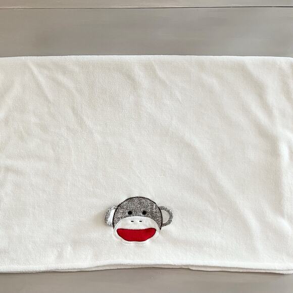 Baby Starters Sock Monkey Ivory Blanket - Soft Cozy Fleece 30x40 - Picture 3 of 6
